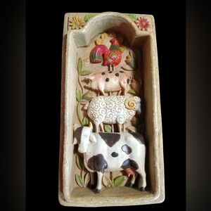 Jim Shore 2002 Garden Artistry For Enesco Wall Plaque 8"X4"